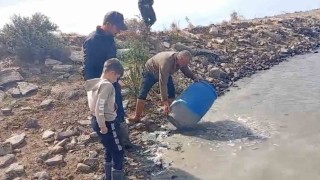 Sulama kanallarında mahsur kalan balıklar kurtarıldı