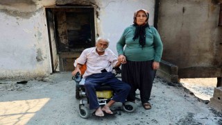 Yangında evleri küle dönen yaşlı çift: Bütün hatıralarım yandı